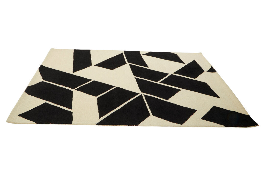 Bosie Milana Large Black and White Geometric Rug - Additional