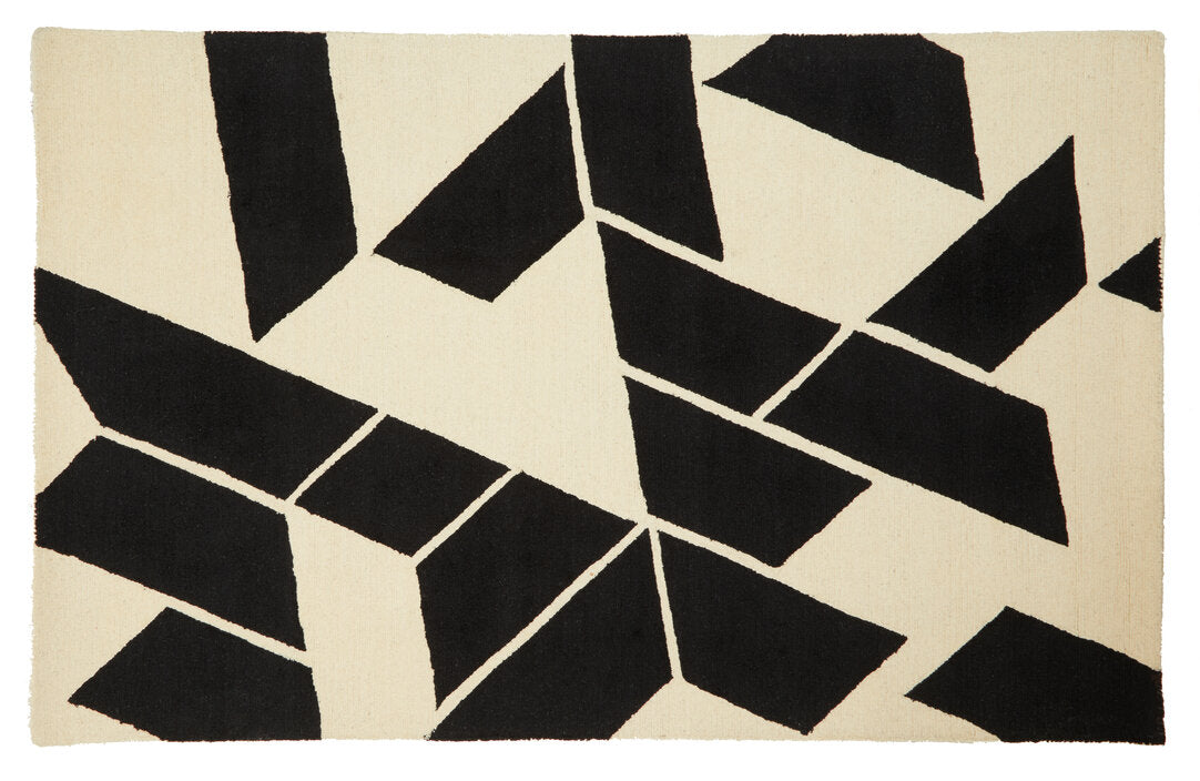 Bosie Milana Large Black and White Geometric Rug - Main