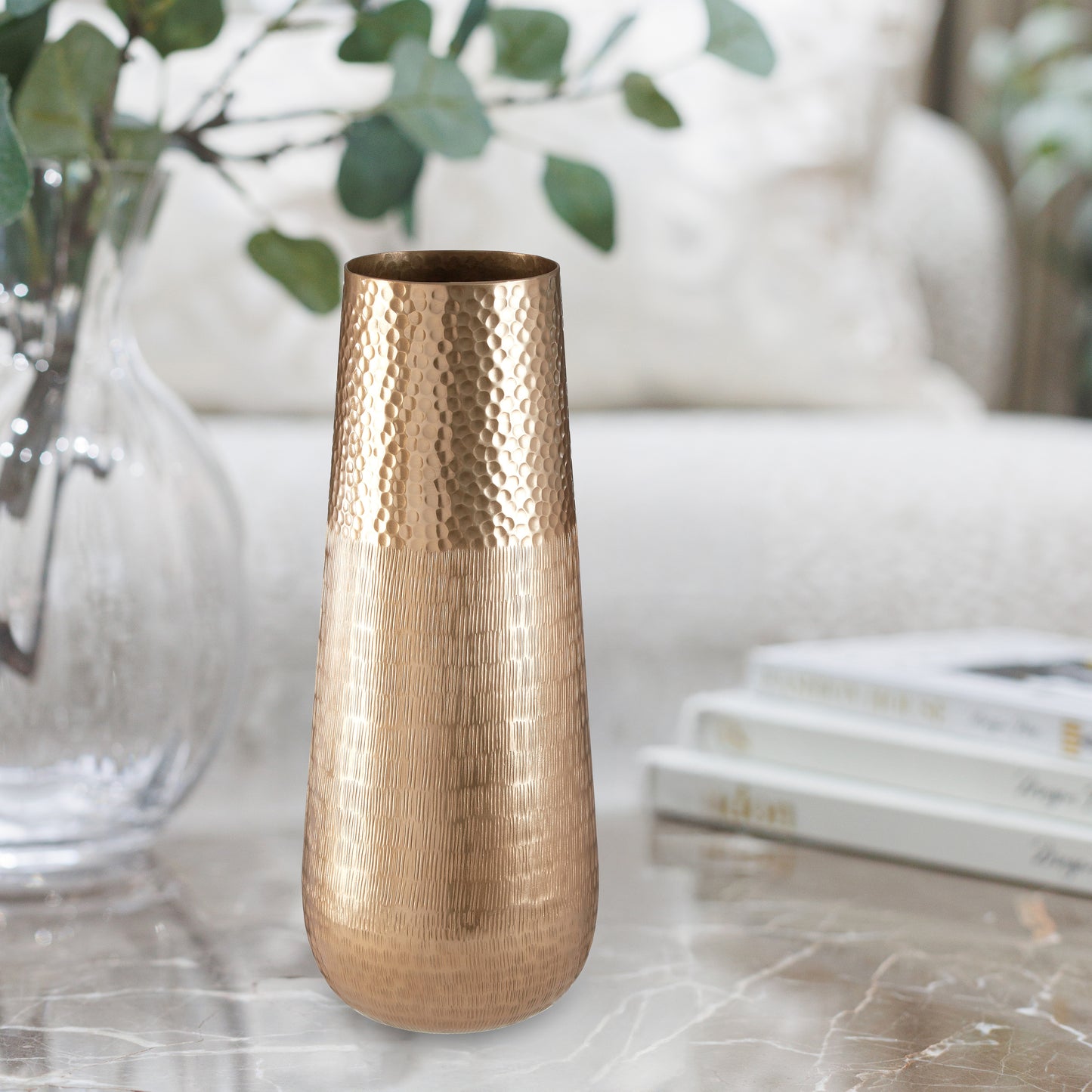 Solis Gold Finish Vase