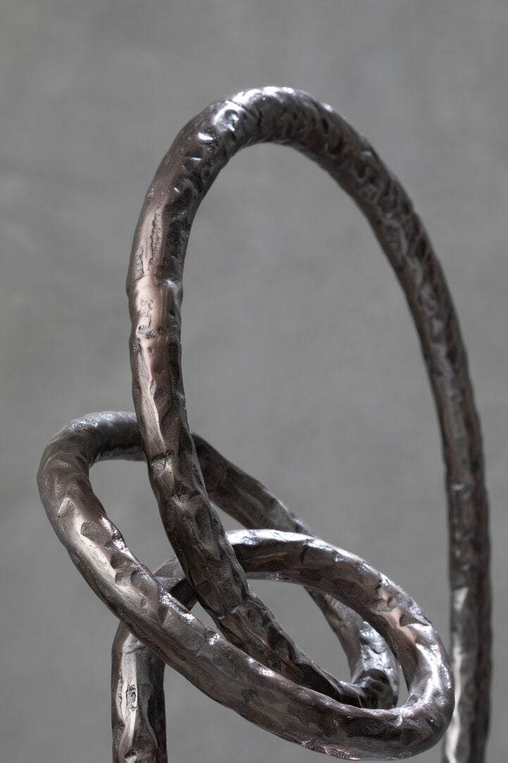 Nexus Round Rough Bronze Sculpture - Lifestyle