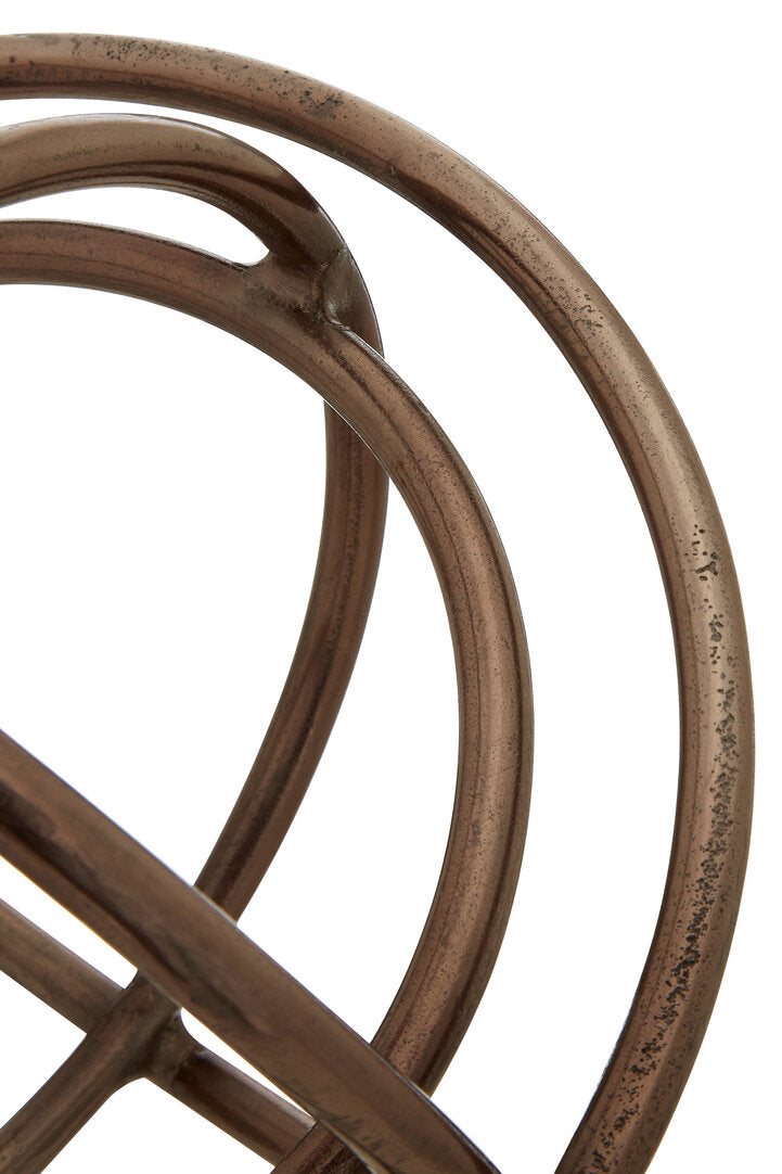 Nexus Set of Two Bronze Finish Sphere Sculptures - Macro