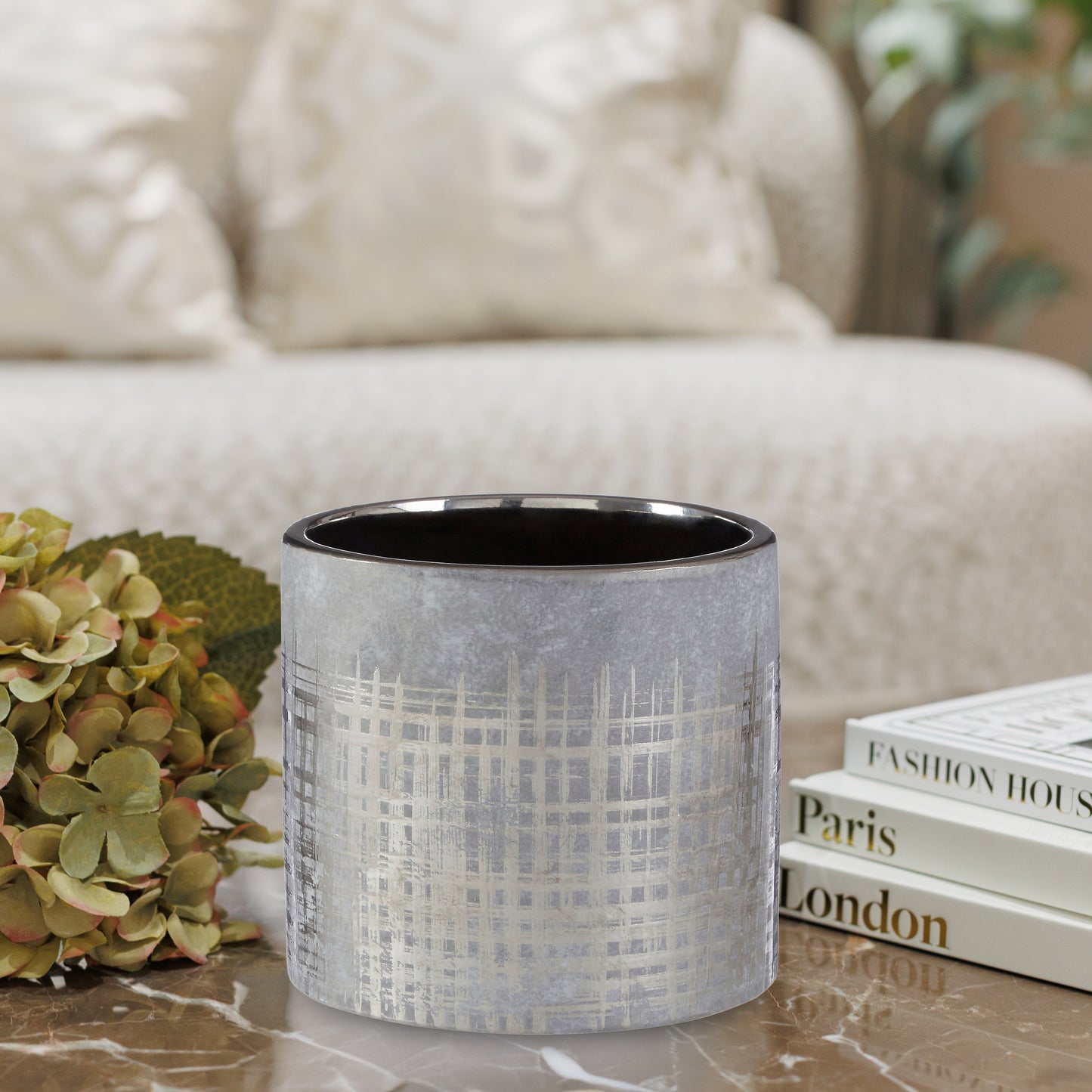 Embra Grey Ceramic Planter