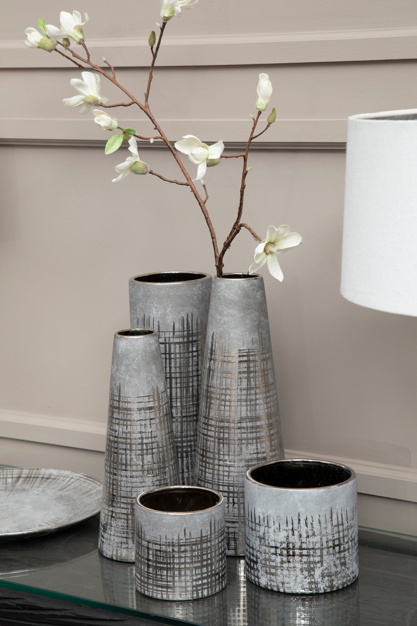 Embra Grey Ceramic Planter