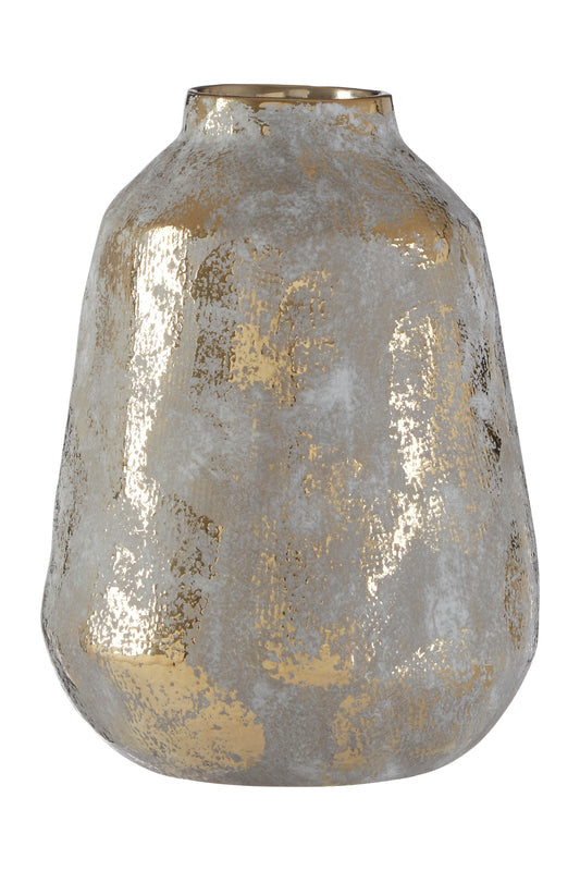 Orvena Grey and Gold Ceramic Vase