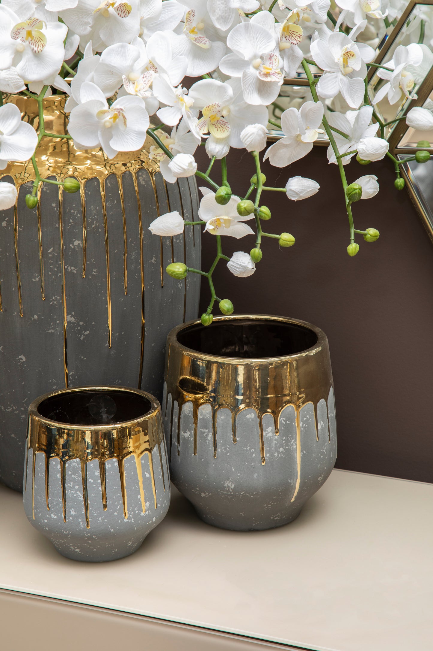 Gold & Grey Planter