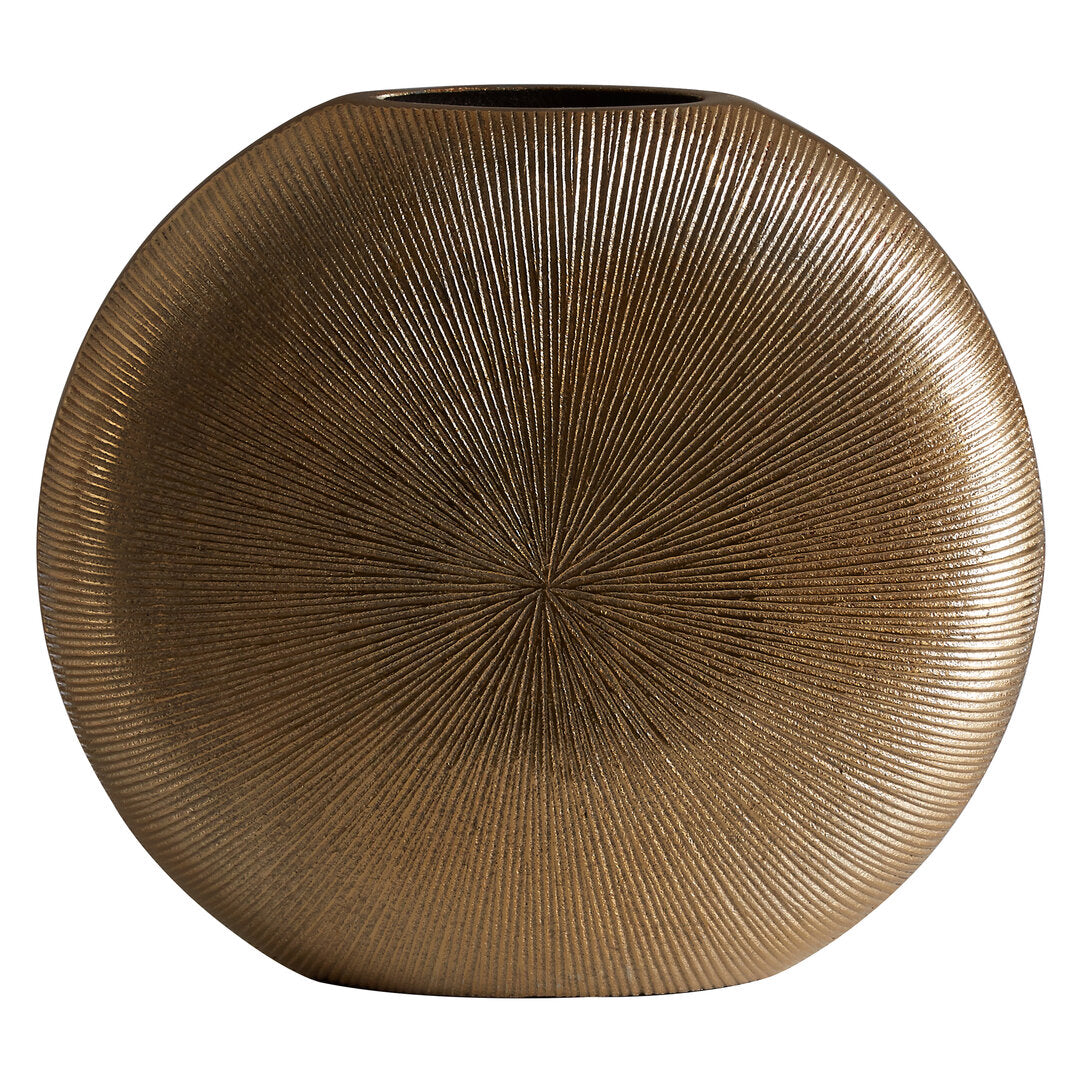 Estrella Small Gold Finish Round Vase
