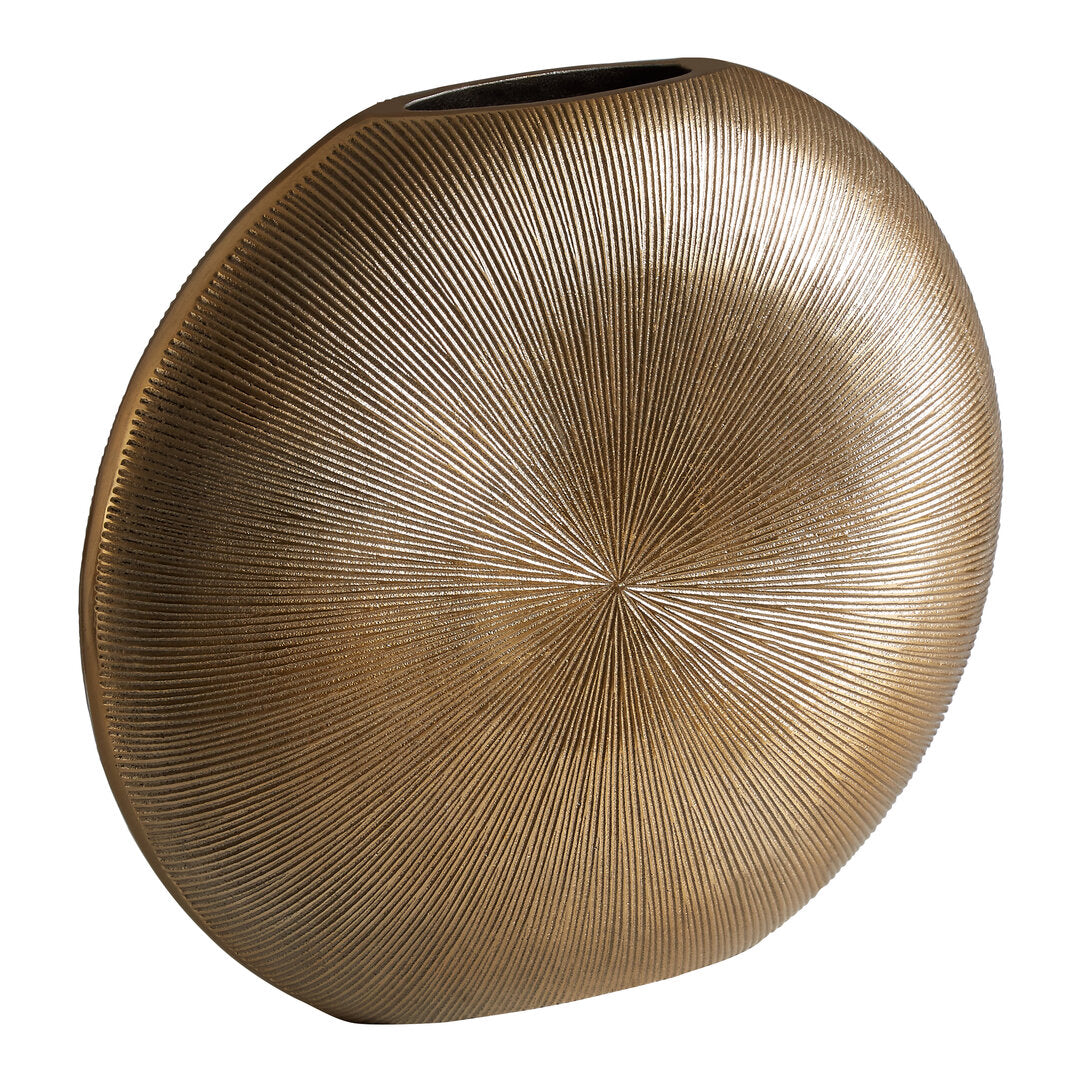Estrella Large Gold Finish Round Vase - Additional