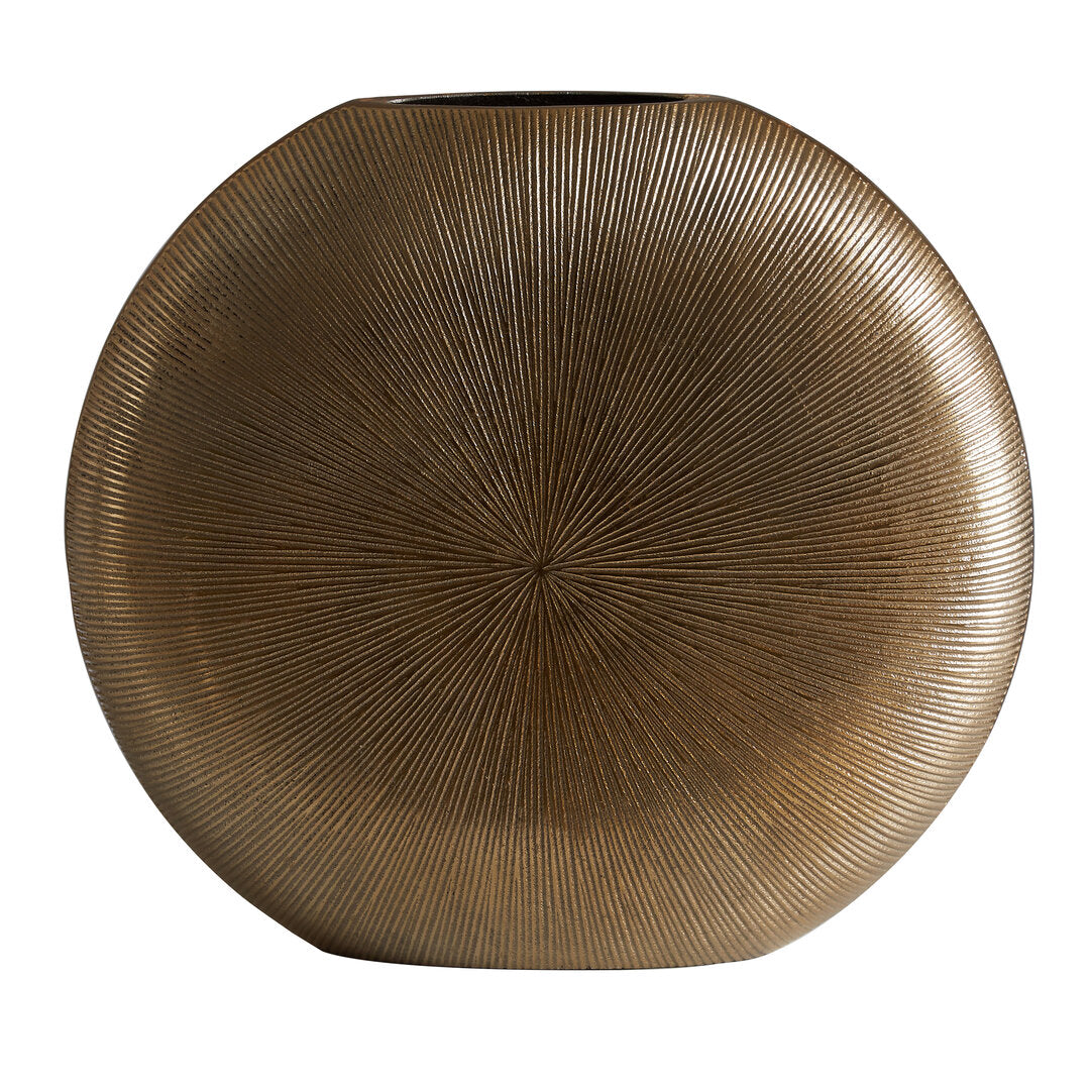 Estrella Large Gold Finish Round Vase