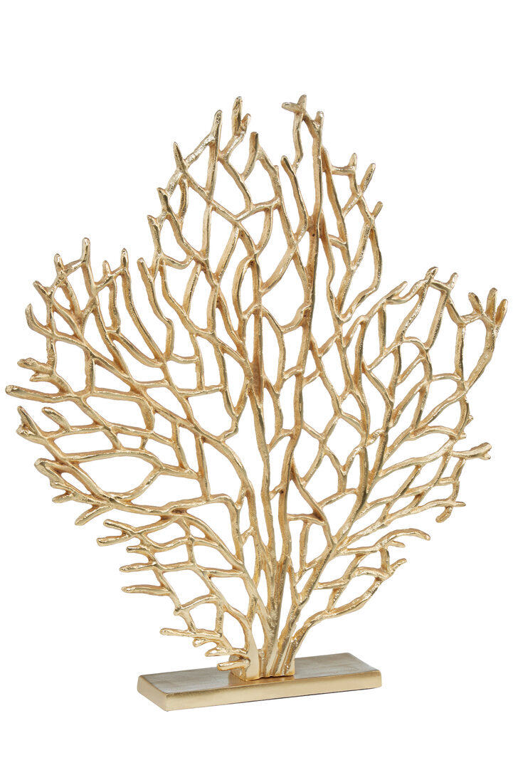 Prato Large Gold Finish Coral Sculpture - Additional