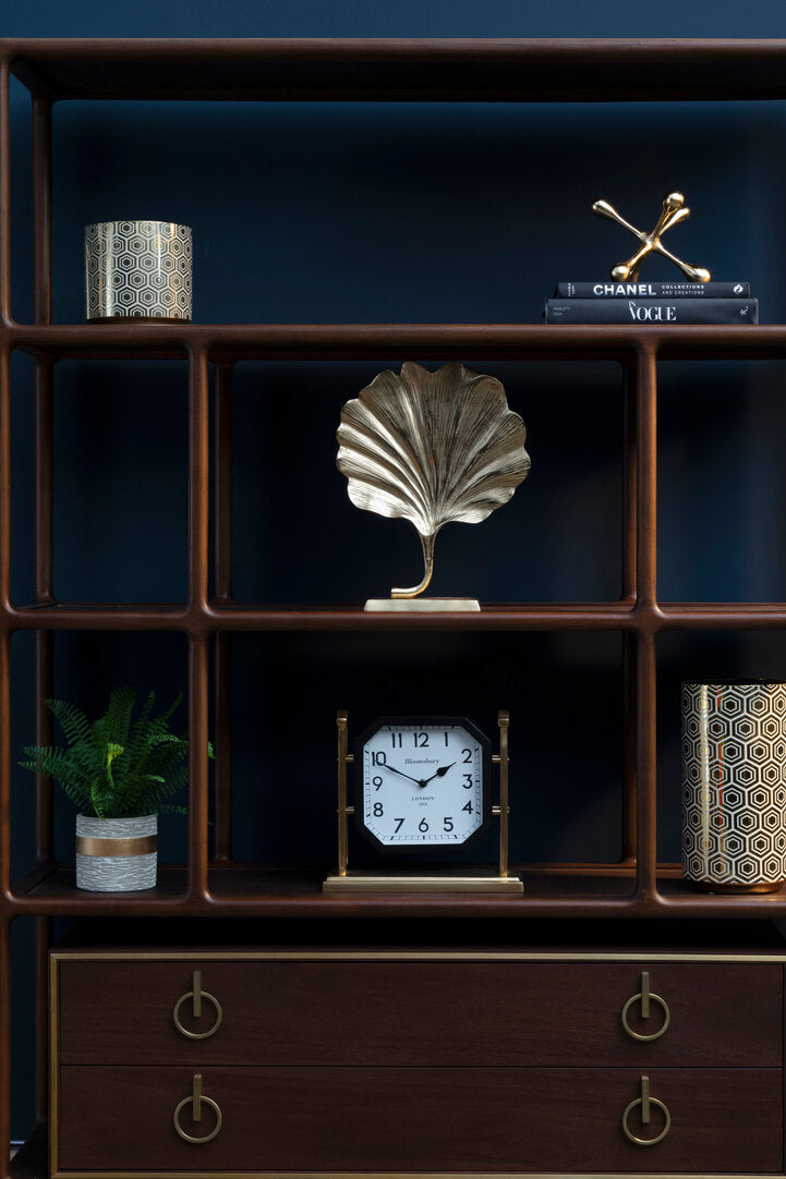 Prato Gold Finish Ginkgo Leaf Sculpture - Lifestyle