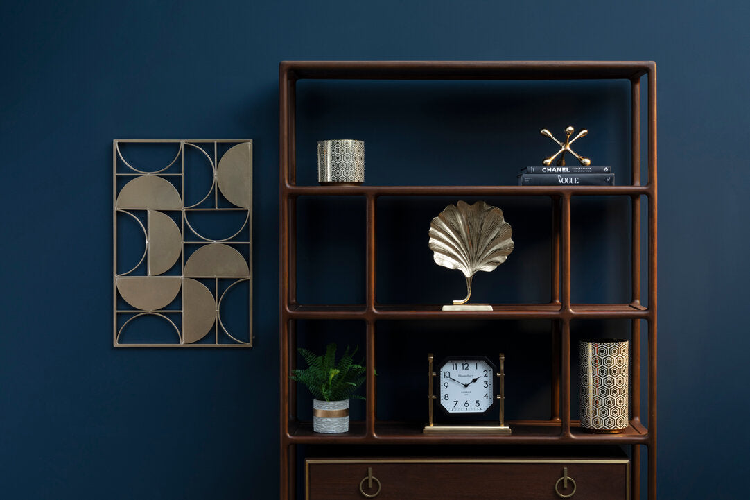 Prato Gold Finish Ginkgo Leaf Sculpture - Lifestyle