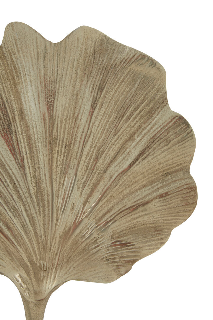 Prato Gold Finish Ginkgo Leaf Sculpture - Macro