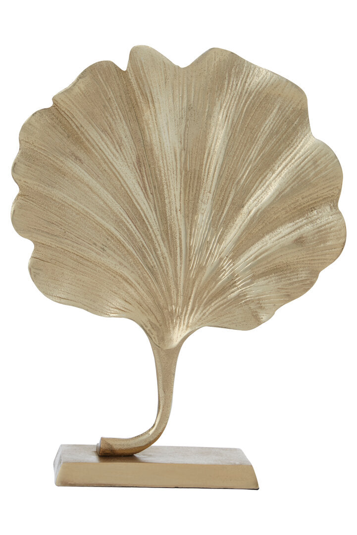 Prato Gold Finish Ginkgo Leaf Sculpture