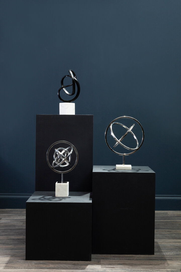 Mirano Black Nickel Finish Knot Sculpture - Lifestyle