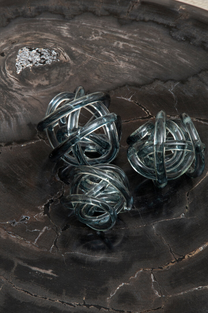 Knot Decor Blue Glass Ornament - Lifestyle