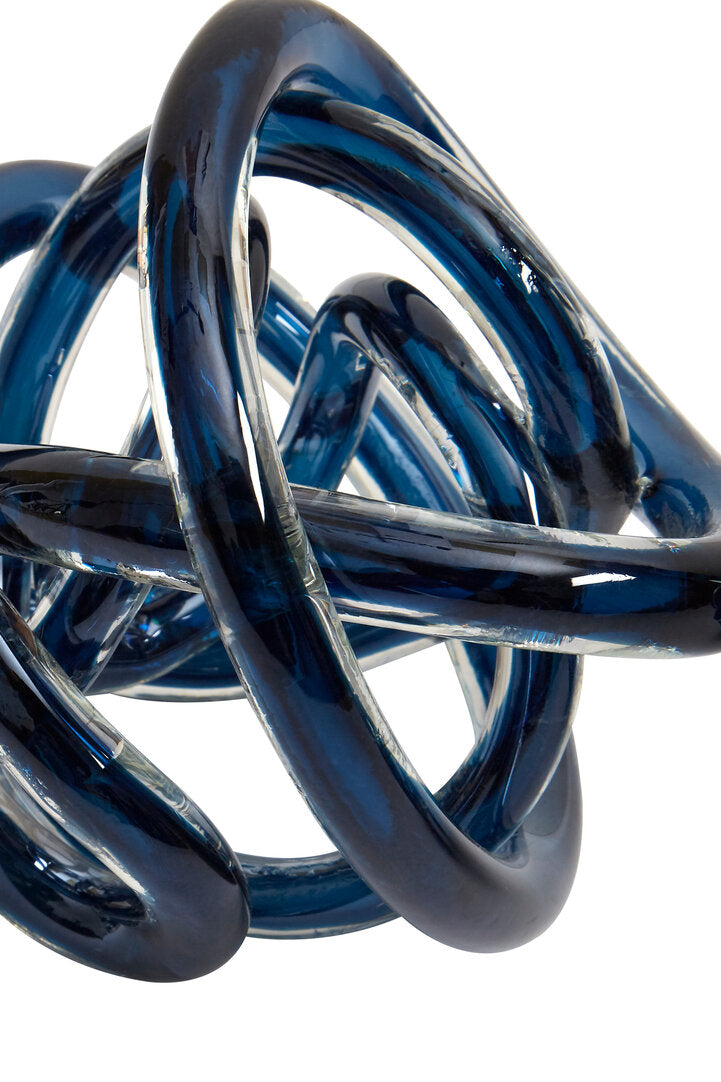 Knot Decor Blue Glass Ornament - Macro