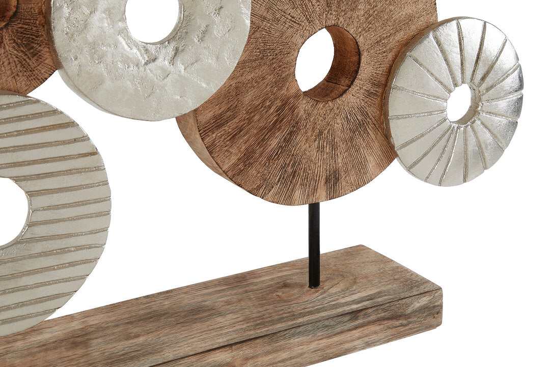 Elementi 7 Disc Wooden Sculpture - Macro