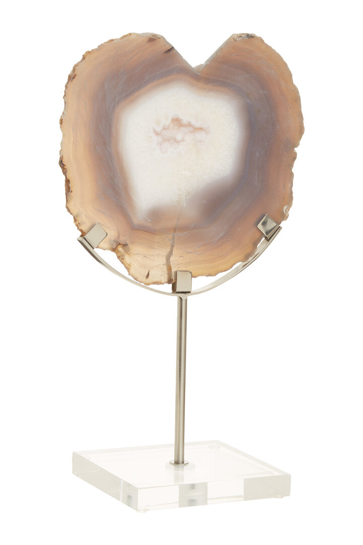 Bowerbird White And Silver Agate Sculpture - Additional
