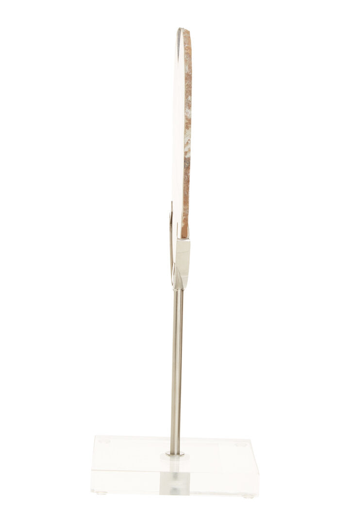 Bowerbird White And Silver Agate Sculpture - Additional