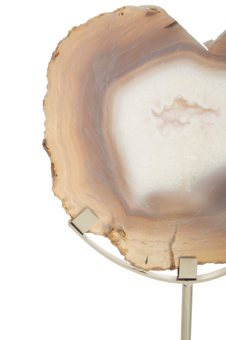 Bowerbird White And Silver Agate Sculpture - Macro