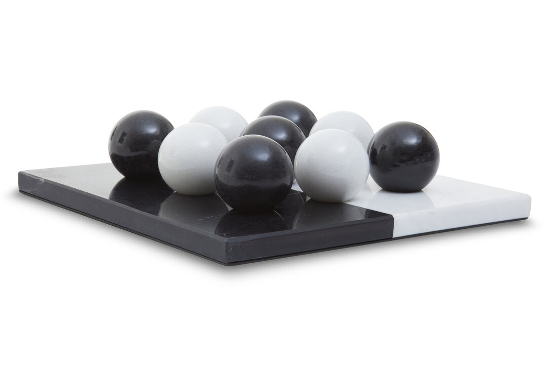 Flos Black And White Tic Tac Toe Marble Game - Additional