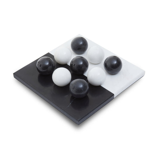 Flos Black And White Tic Tac Toe Marble Game