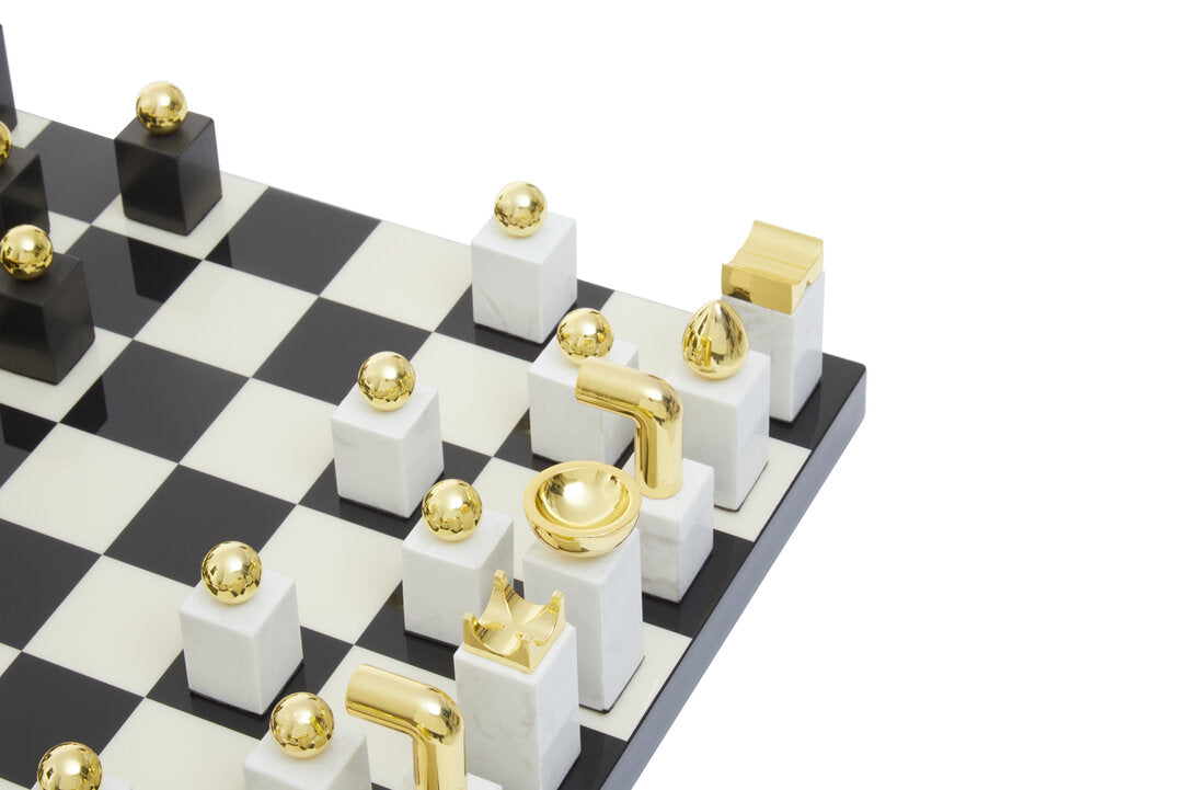 Flos Marble And Wood Chess Set - Macro