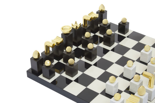Flos Marble And Wood Chess Set - Macro