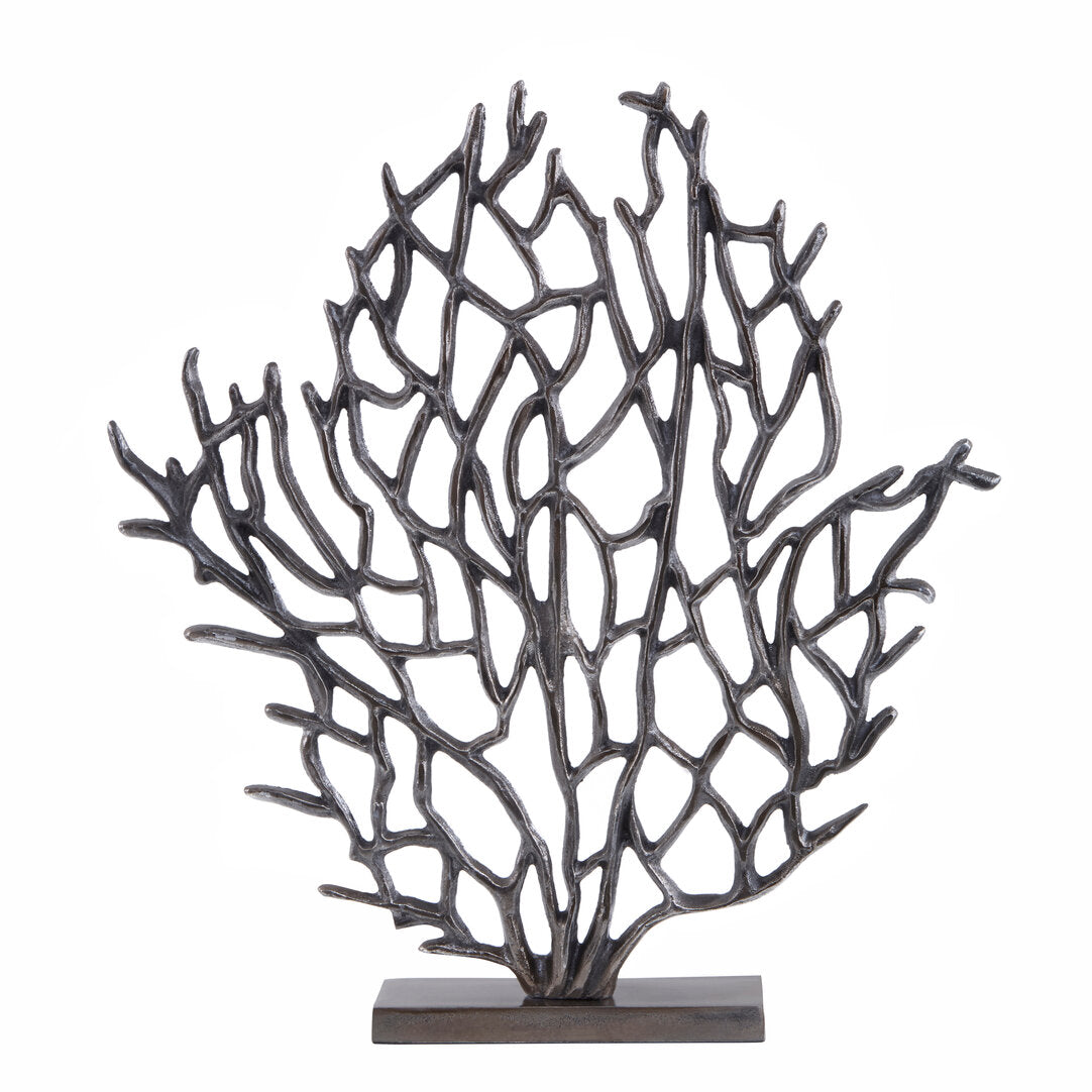 Prato Small Black Nickel Finish Coral Sculpture