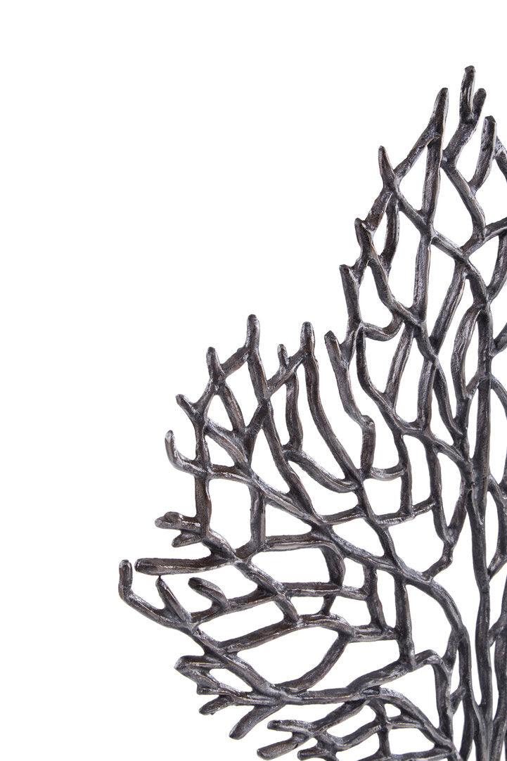 Prato Large Black Nickel Finish Coral Sculpture - Macro
