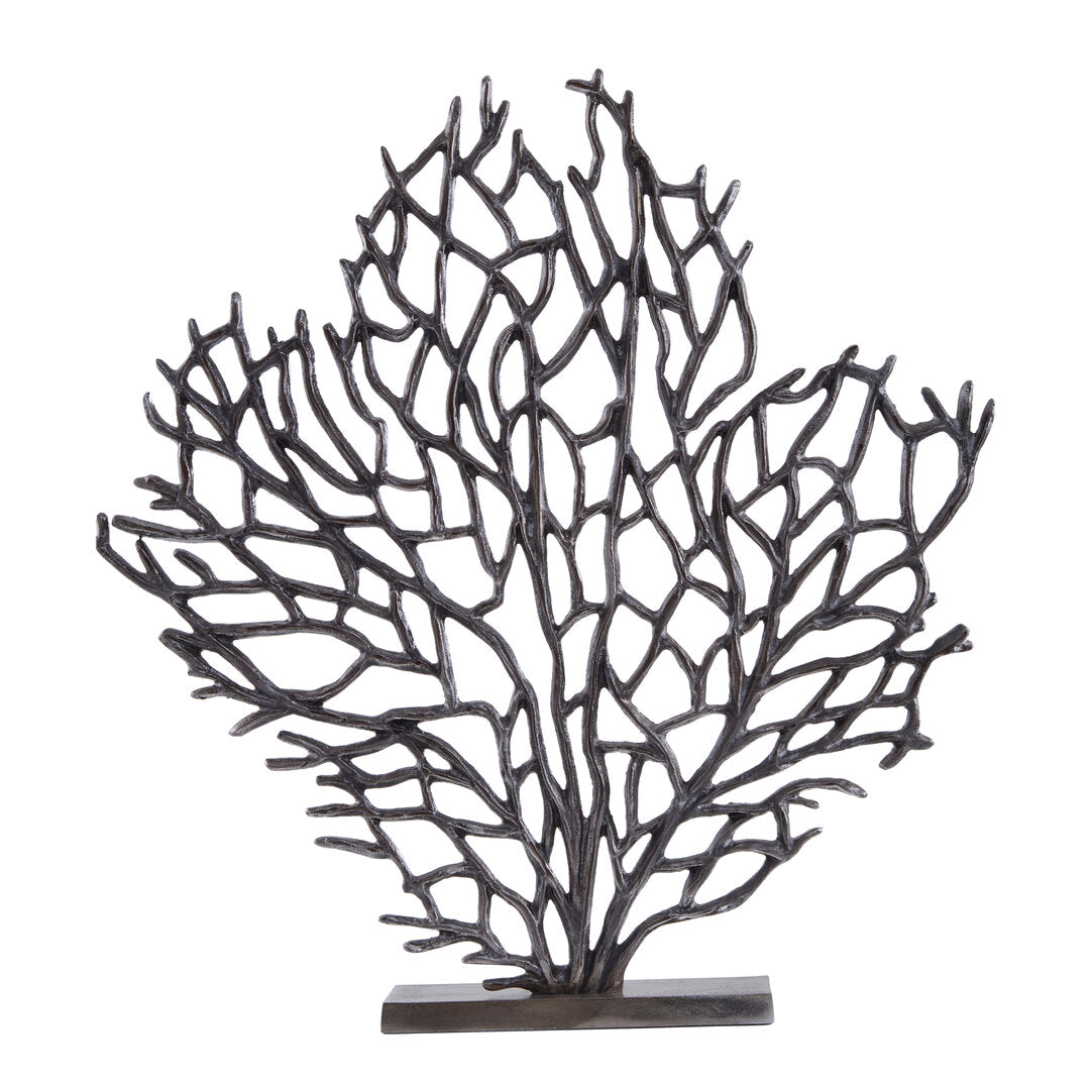 Prato Large Black Nickel Finish Coral Sculpture