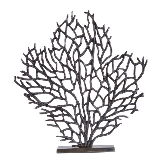 Prato Large Black Nickel Finish Coral Sculpture