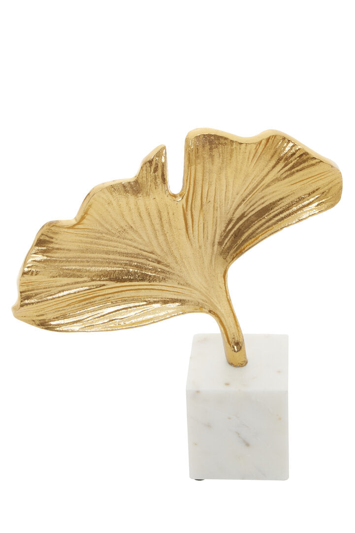 Mirano Gold Finish Ginkgo Sculpture - Additional