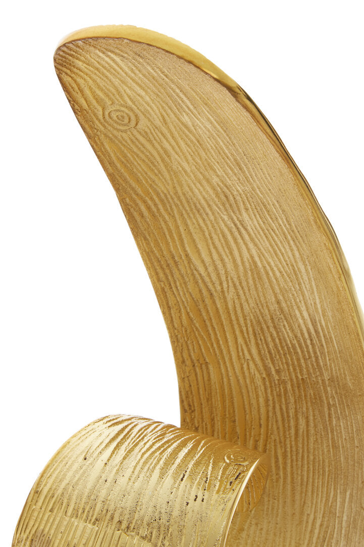 Mirano Gold Finish Curl Sculpture - Macro