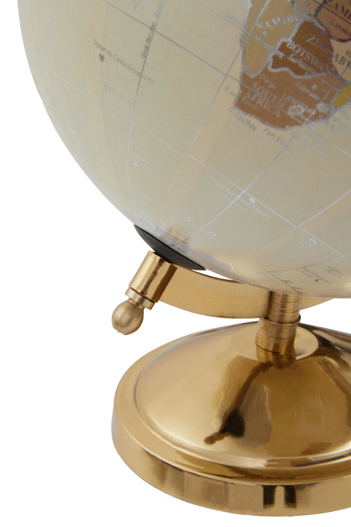 Churchill Antique White Globe on Gold Stand - Macro
