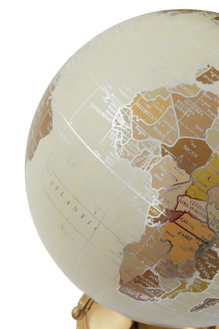 Churchill Antique White Globe on Gold Stand - Macro