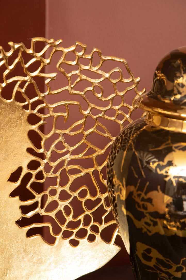 Daito Black and Gold Finish Round Sculpture - Lifestyle