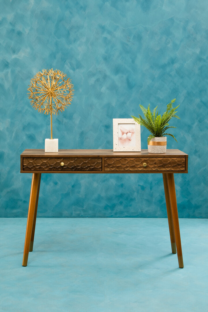 Evra Gold Dandelion Sculpture On White Marble Base - Lifestyle