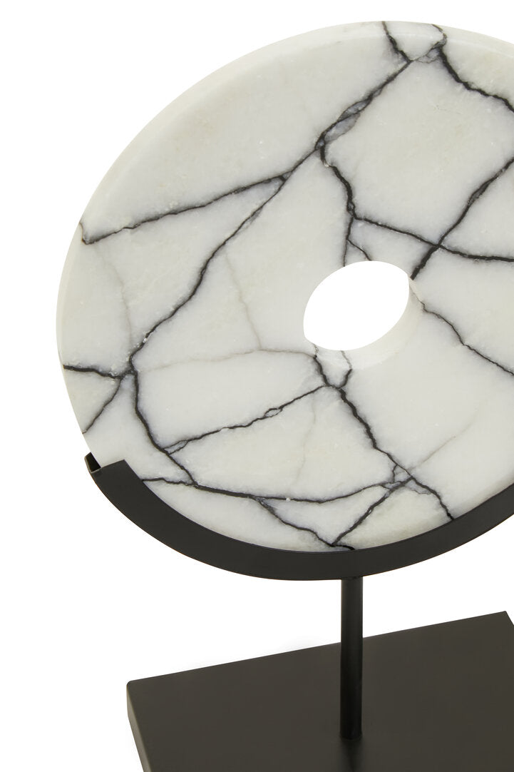 Marmara Marble Sculpture On Iron Stand - Macro