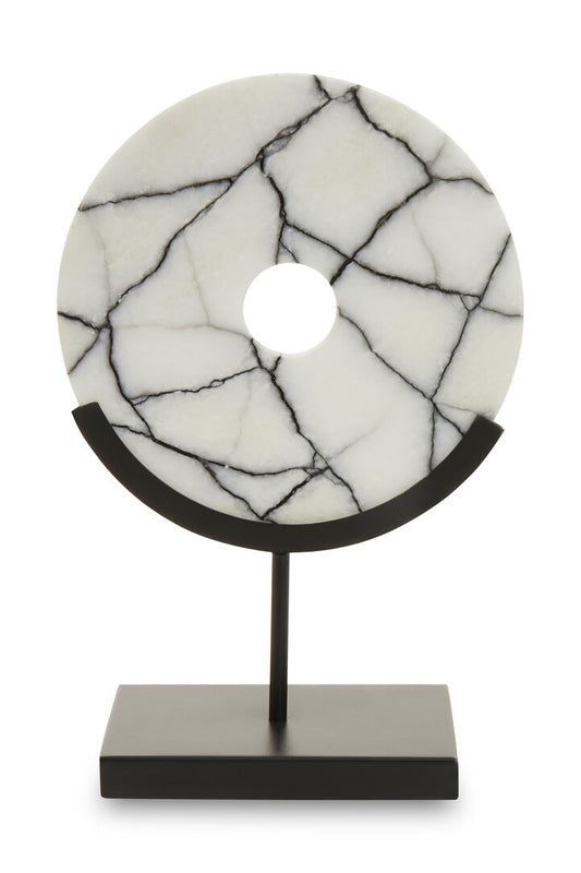 Marmara Marble Sculpture On Iron Stand