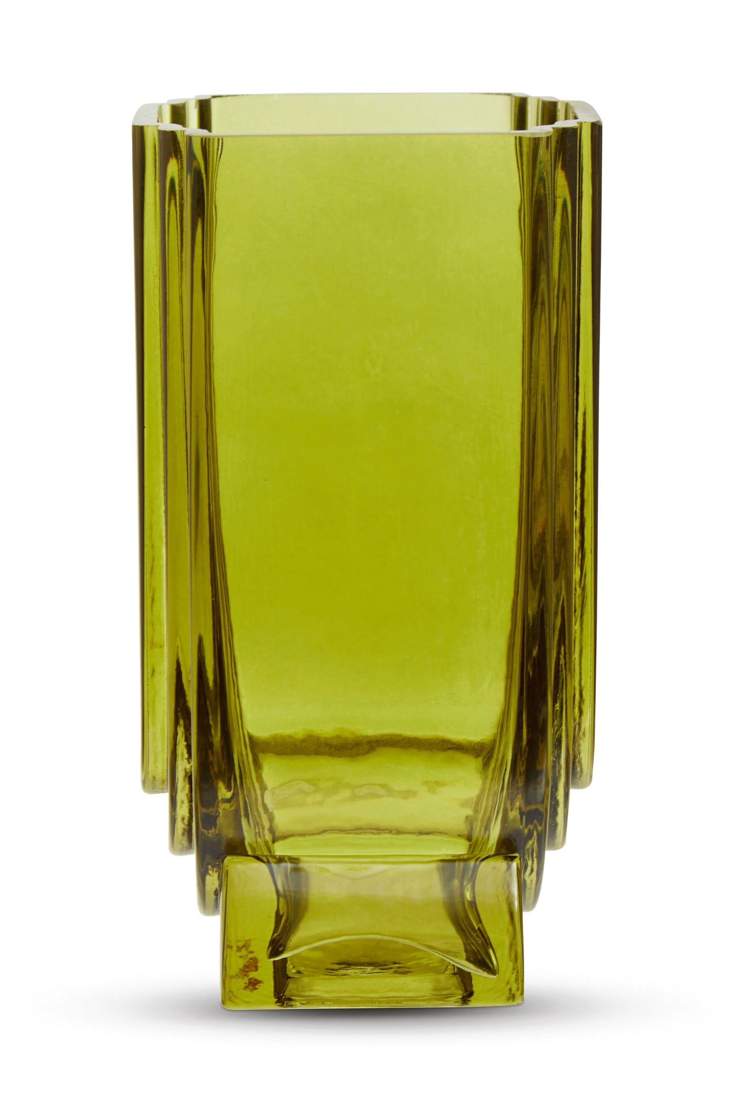Edan Small Ochre Yellow Glass Vase