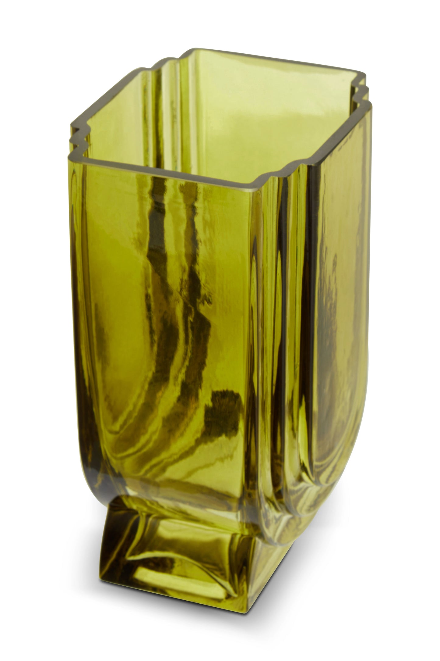 Edan Small Ochre Yellow Glass Vase