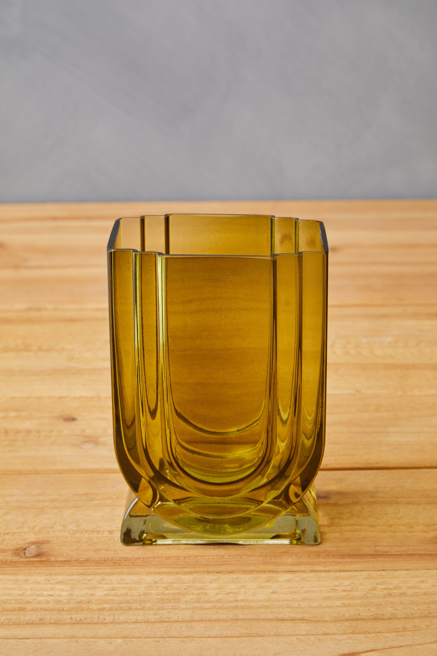 Edan Small Ochre Yellow Glass Vase