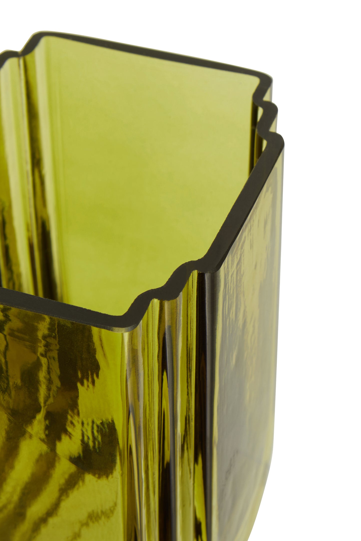 Edan Small Ochre Yellow Glass Vase