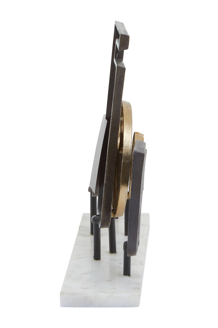 Simbolo Large Assorted Colour Metal Sculpture On Marble Base - Additional