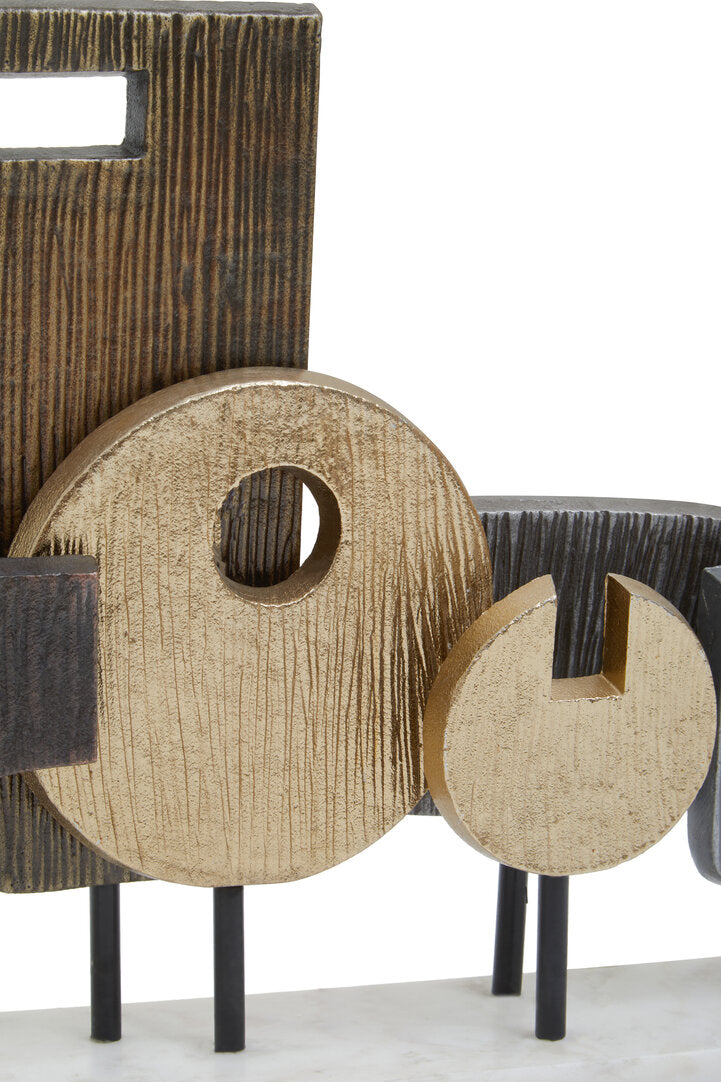 Simbolo Large Assorted Colour Metal Sculpture On Marble Base - Macro