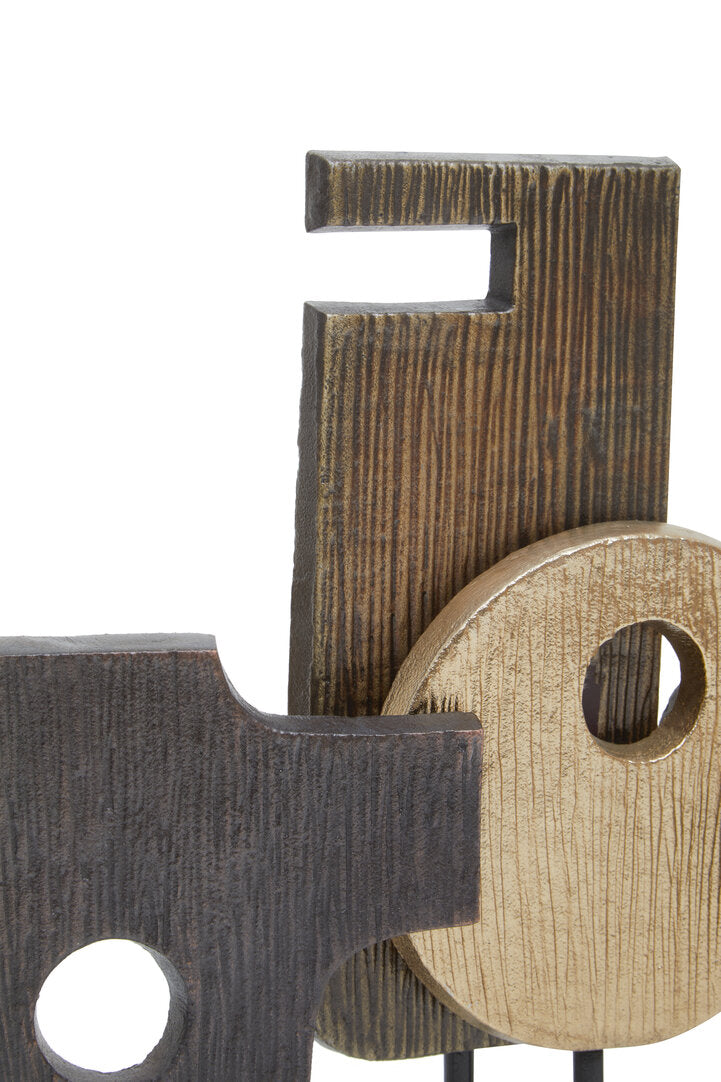 Simbolo Large Assorted Colour Metal Sculpture On Marble Base - Macro