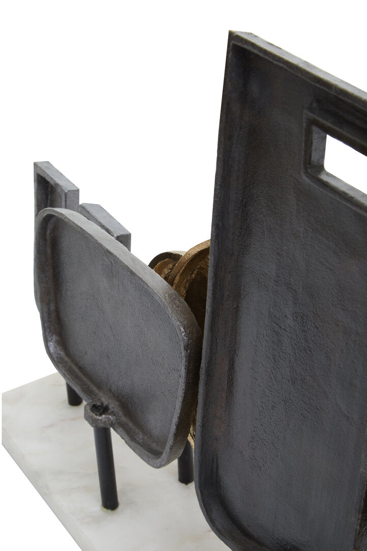 Simbolo Large Assorted Colour Metal Sculpture On Marble Base - Macro