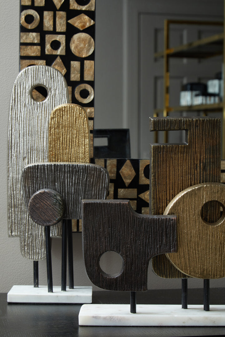 Simbolo Small Assorted Colour Metal Sculpture On Marble Base - Lifestyle