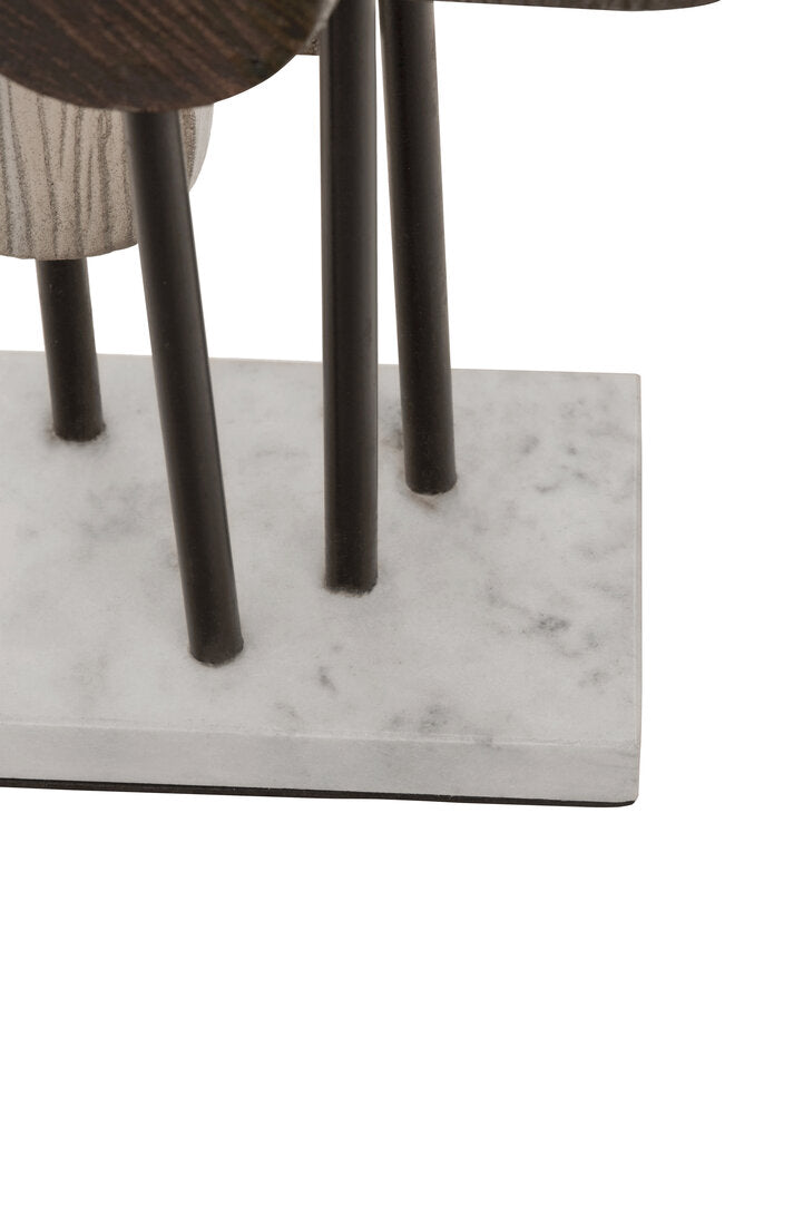 Simbolo Small Assorted Colour Metal Sculpture On Marble Base - Macro